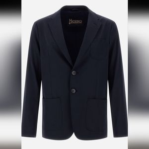 Herno dark navy blazer easy suit stretch